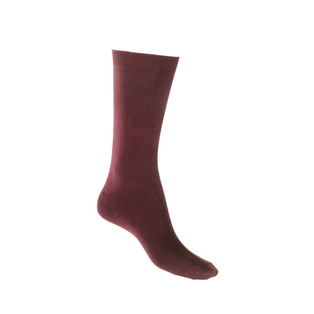 Cotton Soft Crew Socks BURGUNDY Man Woman Aus