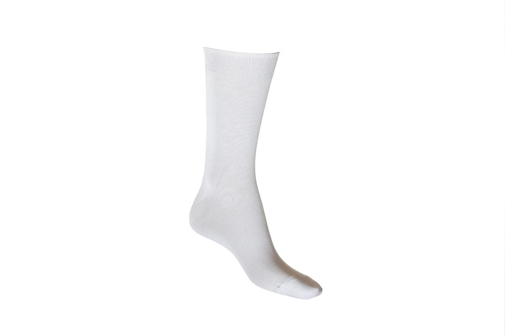 Mercerised Cotton Sock with Tough Toe™ | White