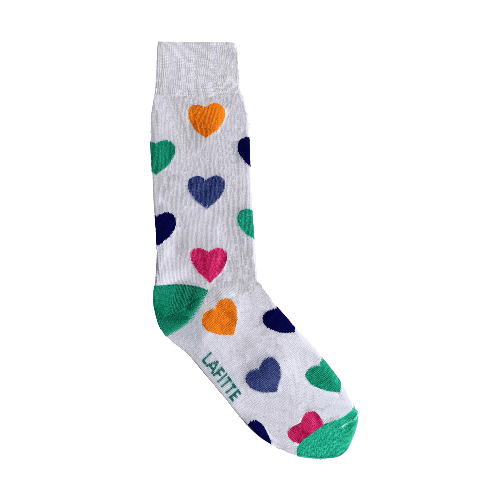 mens womens cotton heart socks white with coloured hearts au