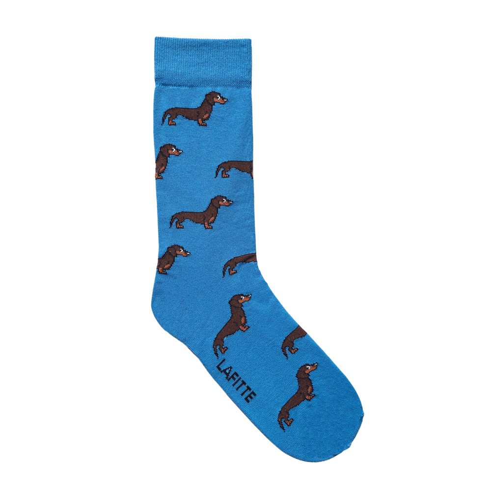 cotton socks men women blue with dachshunds au