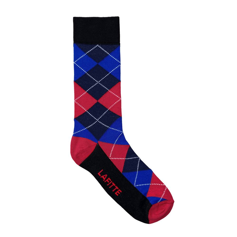 mens cotton crew socks large diamond argyle pattern blue, pink black au