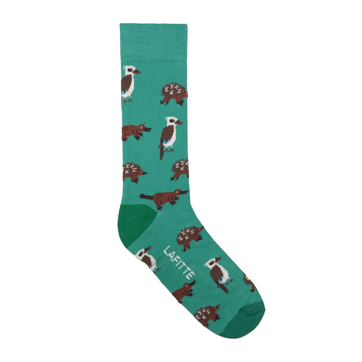 cotton socks for men and women green with australian animals aus